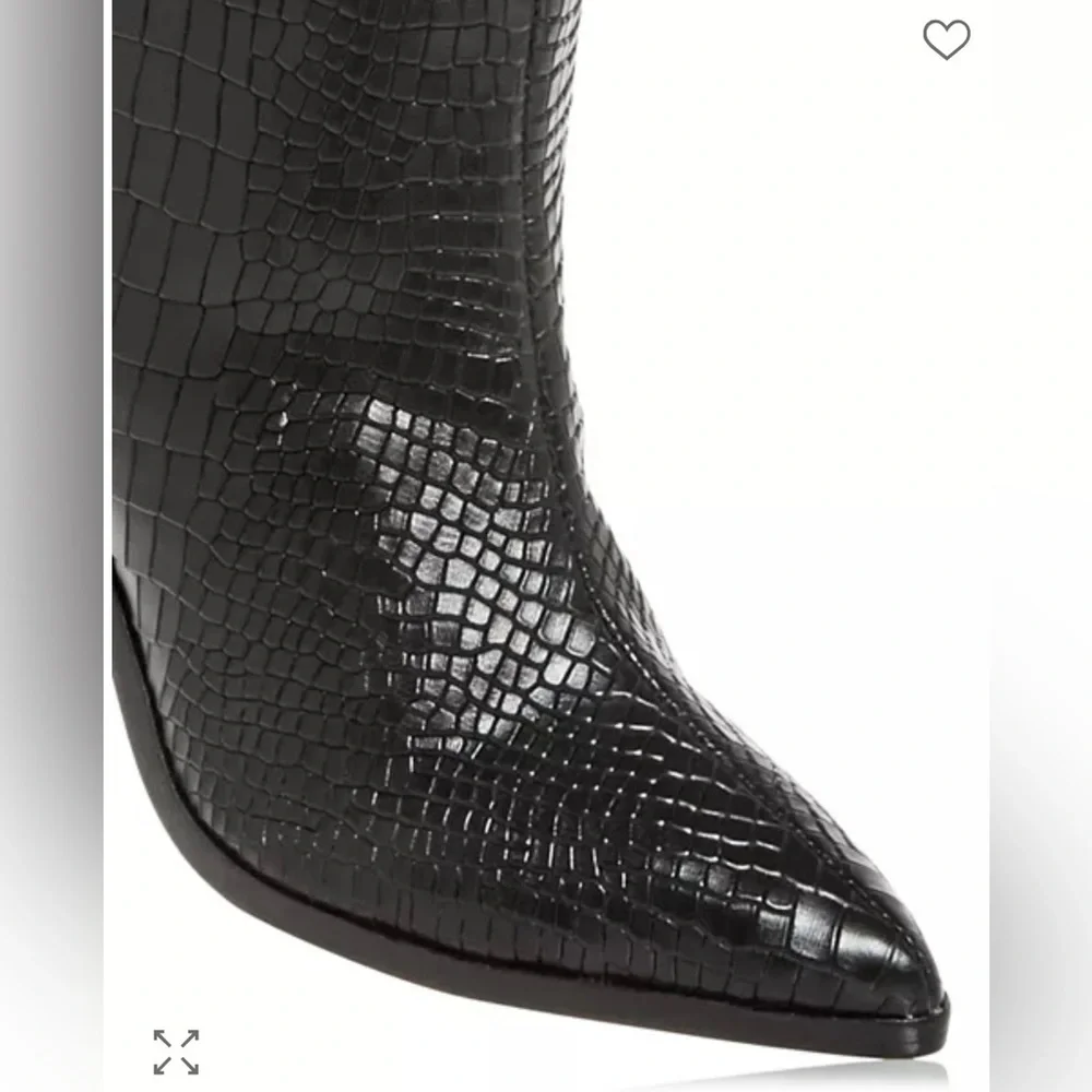 SCHUTZ - Maryana Crocodile Embossed Knee-High Block Boot Size 5 - Picture 4 of 13